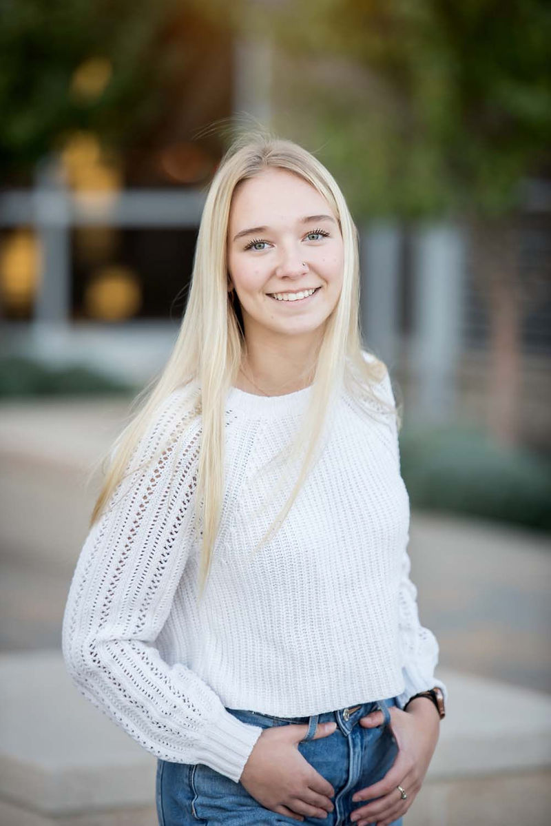 Blonde woman smiling