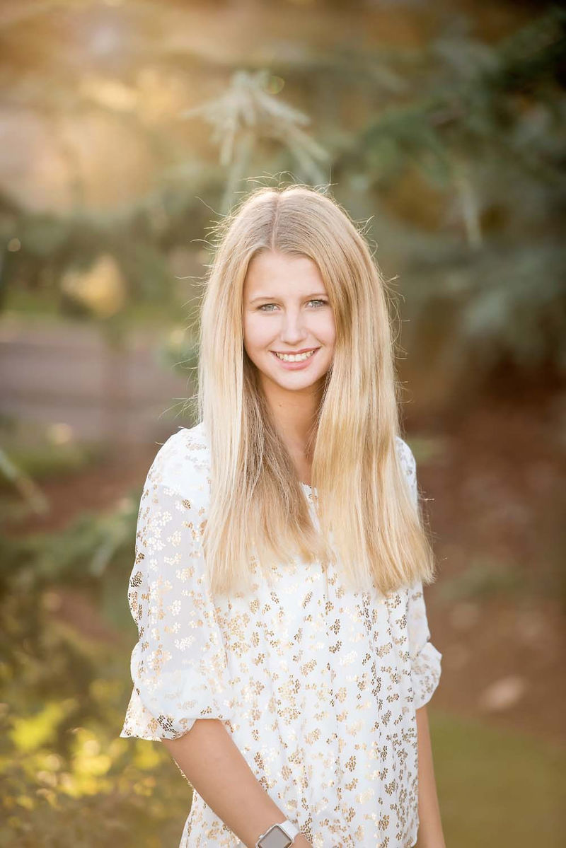 Blonde woman smiling